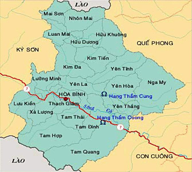Bản đồ huyện Tương Dương