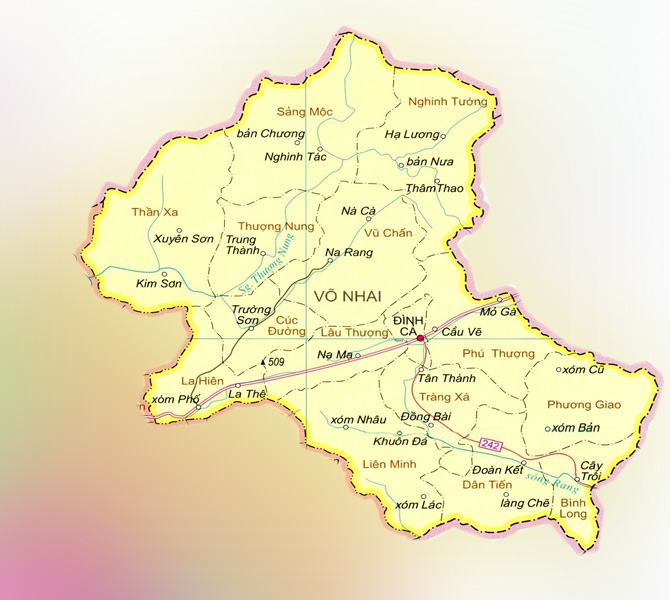 Bản đồ huyện Võ Nhai tỉnh Thái Nguyên