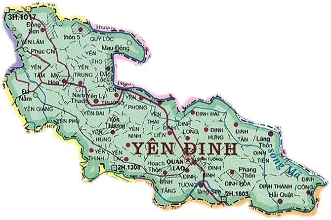 Bản đồ huyện Yên Định tỉnh Thanh Hóa