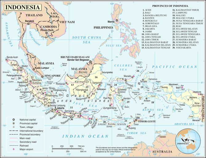 Bản đồ đất nước Indonesia