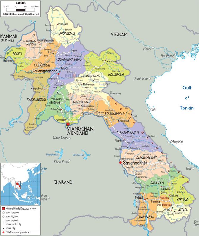 Bản đồ các tỉnh nước Lào