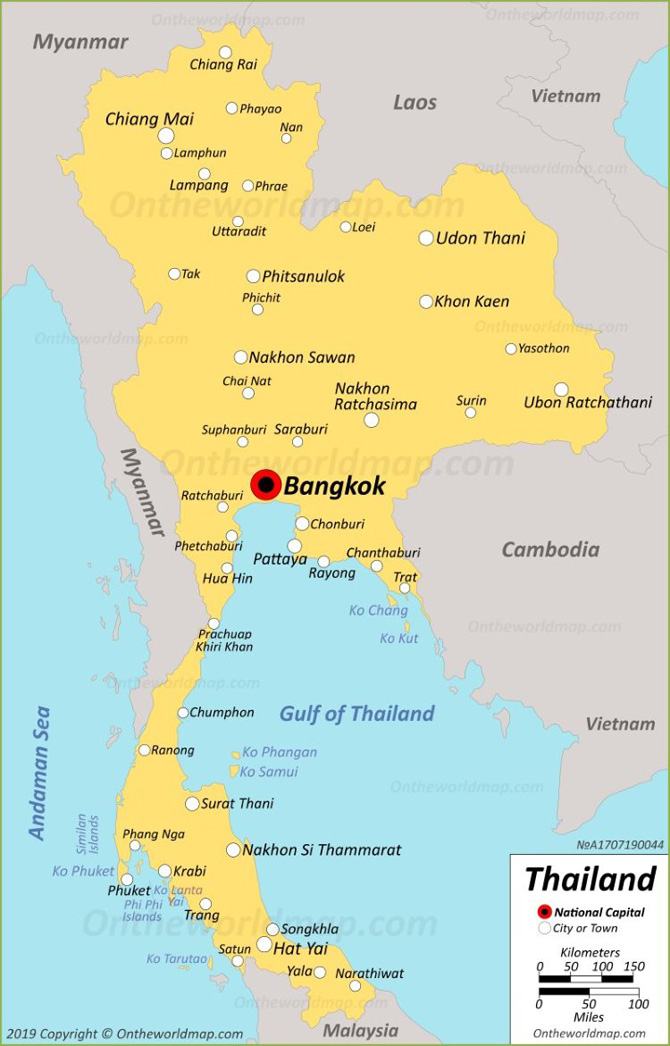 Bản đồ các tỉnh Thái Lan