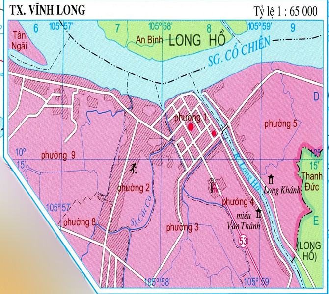 Bản đồ thành phố Vĩnh Long