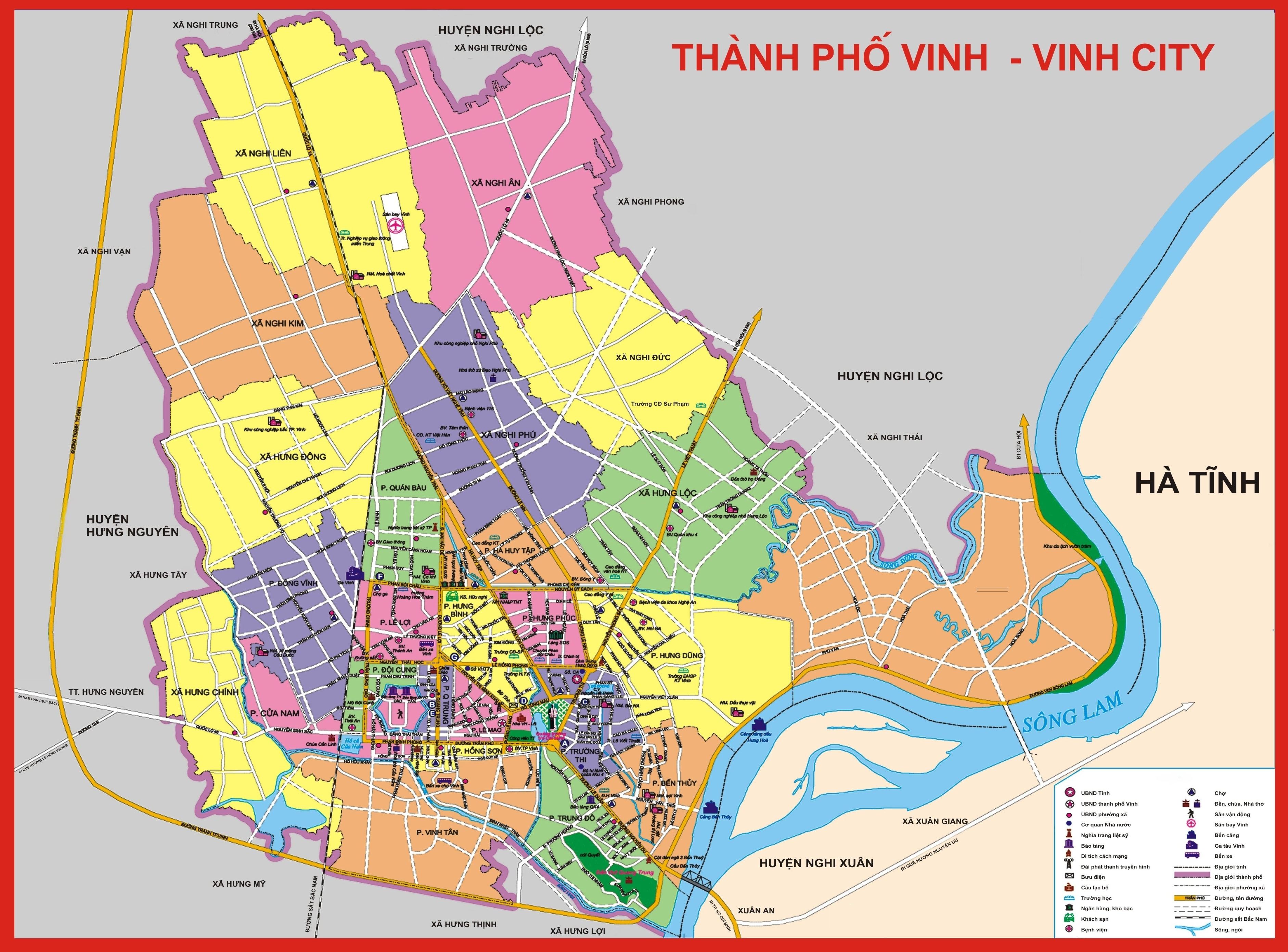 Bản đồ hành chính tỉnh Nghệ An mới nhất cập nhật tất cả các thay đổi địa giới hành chính và đơn vị hành chính mới thành lập trong năm