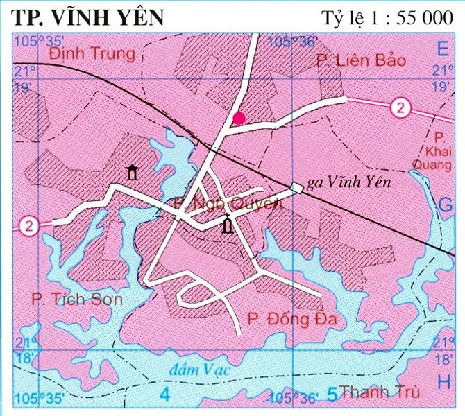 Bản đồ thành phố Vĩnh Yên