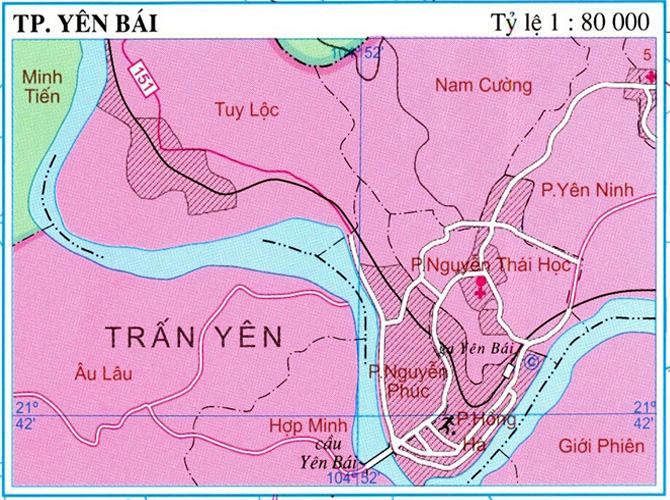 Bản đồ thành phố Yên Bái