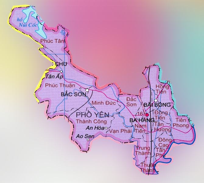 Bản đồ thị xã Phổ Yên