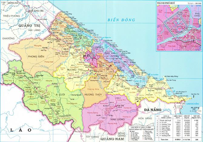 Bản đồ tỉnh Thừa Thiên Huế