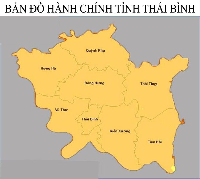 Bản đồ hành chính tỉnh Thái Bình