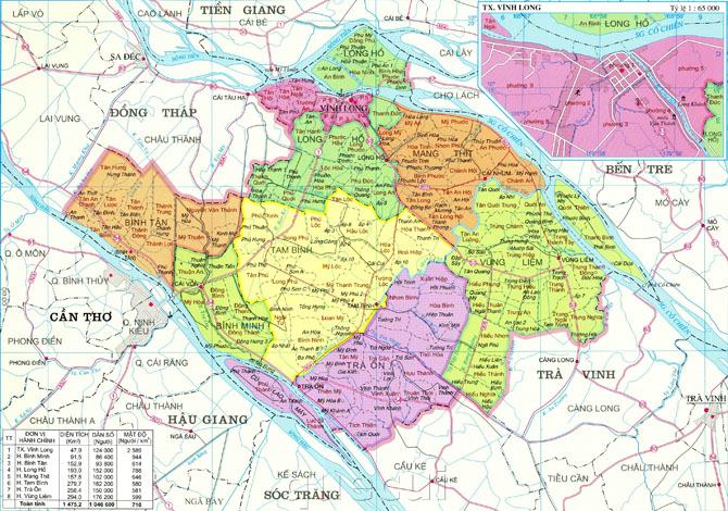 Bản đồ tỉnh Vĩnh Long