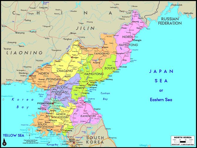 Bản đồ đất nước Triều Tiên