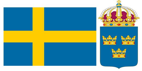 Quốc kỳ và quốc huy đất nước Thụy Điển