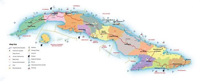 Bản đồ hành chính đất nước Cuba 