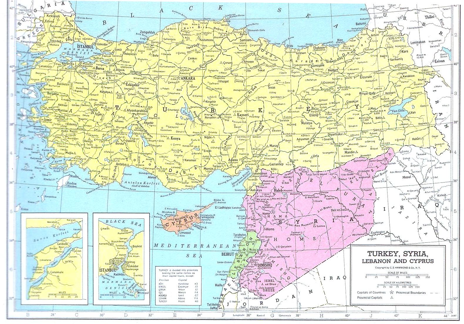 Bản đồ nước Thổ Nhĩ Kỳ kích thước lớn phóng to