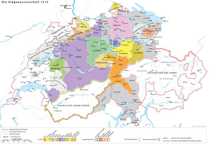 Bản đồ đất nước Thụy Sĩ chi tiết