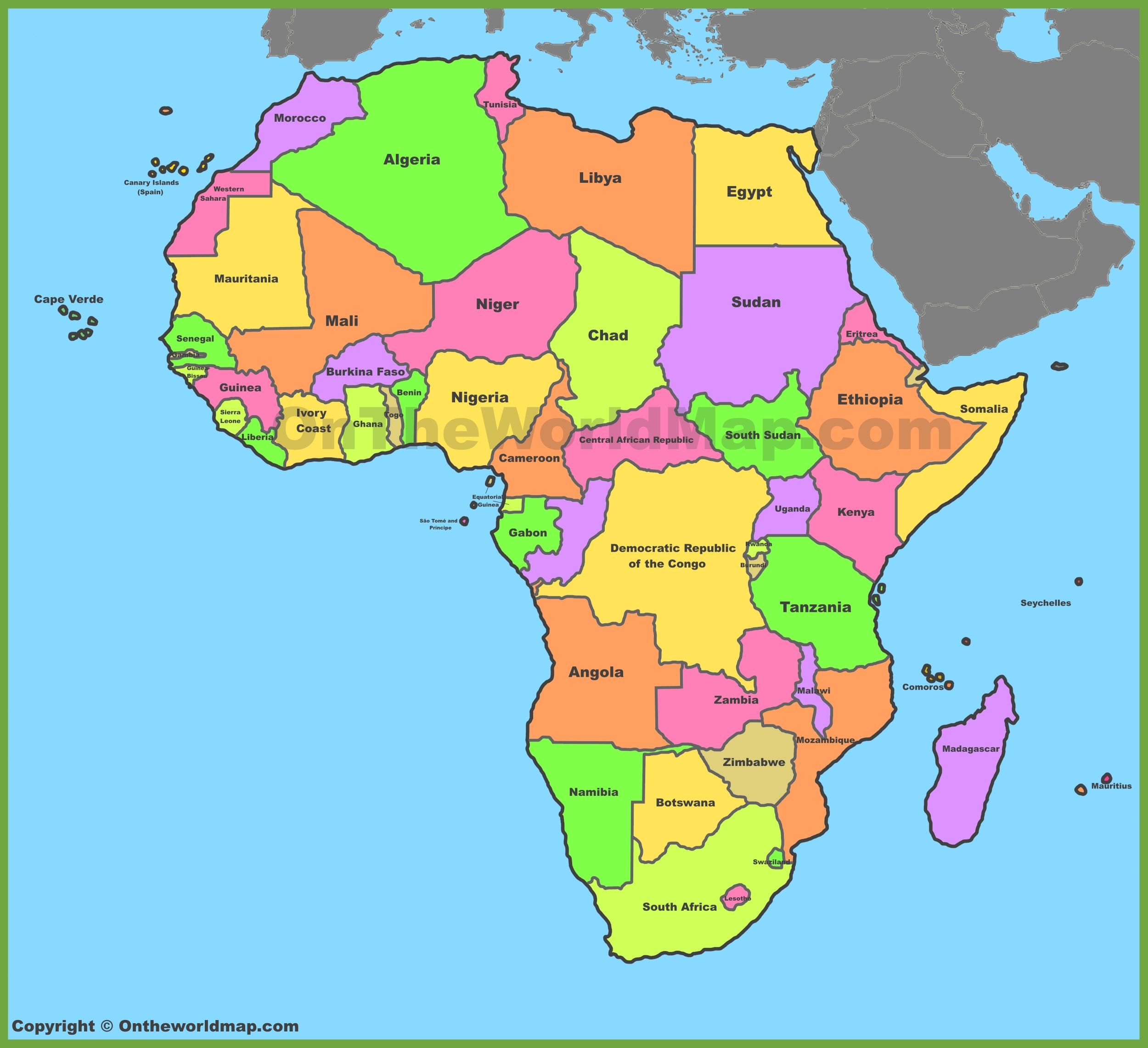 Hãy đặt chân đến đại lục đen và khám phá với bản đồ Châu Phi tổng quan. Bạn sẽ thấy ngay được sự đa dạng và phong phú trong danh lam thắng cảnh, lịch sử và văn hóa.