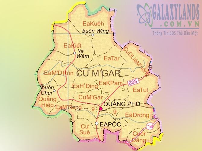 Bản đồ huyện Cưm Gar 