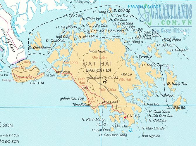 Bản đồ đảo Cát Bà, tỉnh Hải Phòng
