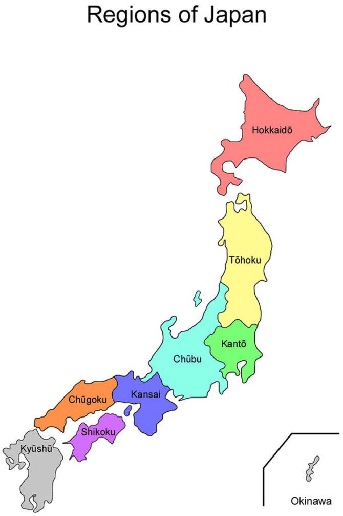 Bản đồ Nhật Bản chi tiết