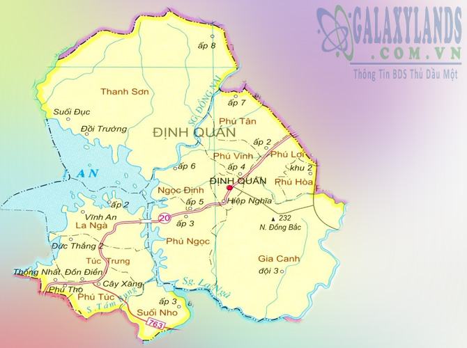 Bản đồ huyện Định Quán, tỉnh Đồng Nai