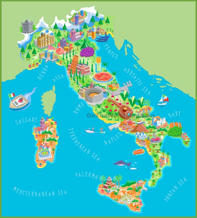 Bản đồ du lịch nước Ý