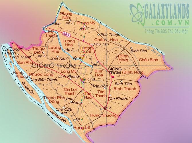 Bản đồ huyện Giồng Trôm tỉnh Bến Tre