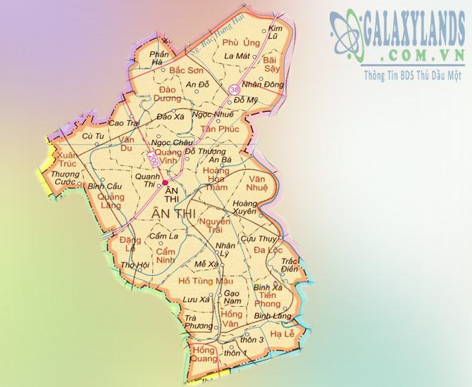 Bản đồ huyện Ân Thi tỉnh Hưng Yên