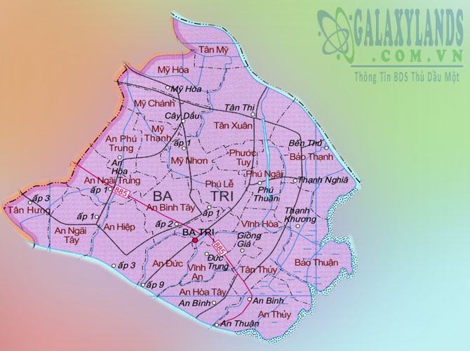 Bản đồ huyện Ba Tri, tỉnh Bến Tre