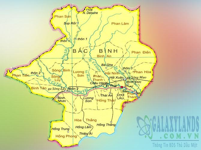 Bản đồ huyện Bắc Bình tỉnh Bình Thuận