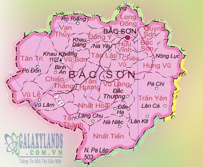 Bản đồ huyện Bắc Sơn