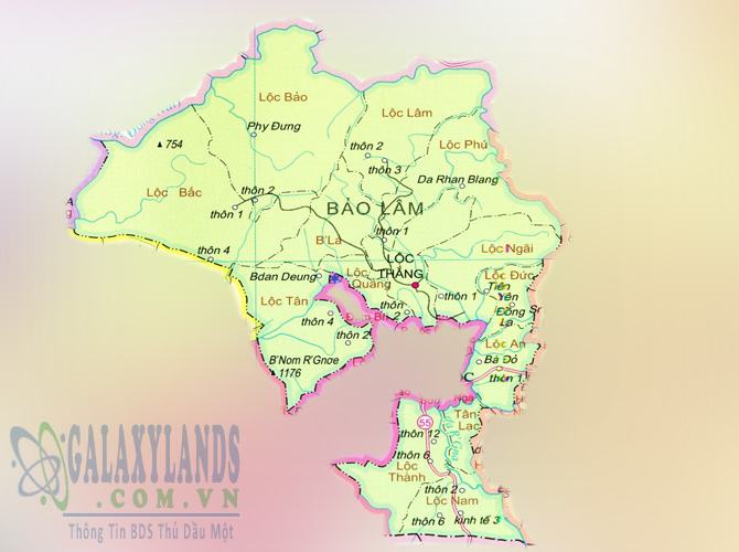 Bản đồ huyện Bảo Lâm tỉnh Lâm Đồng