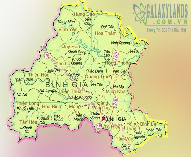 Bản đồ huyện Bình Gia tỉnh Lạng Sơn
