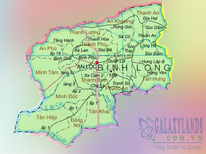 Bản đồ huyện Bình Long tỉnh Bình Phước