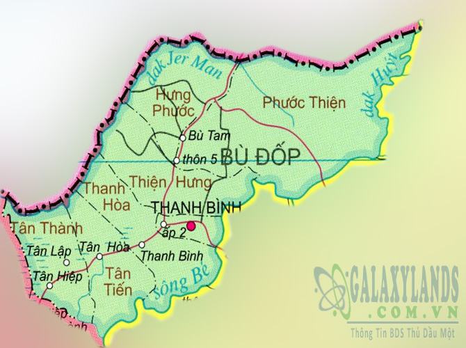 Bản đồ huyện Bù Đốp tỉnh Bình Phước