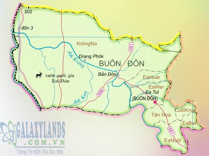 Bản đồ huyện Buôn Đôn tỉnh Đắk Lắk