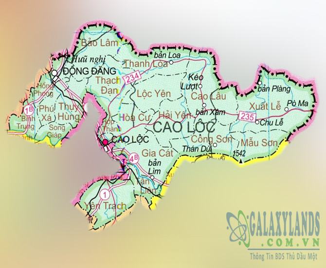 Bản đồ huyện Cao Lộc tỉnh Lạng Sơn
