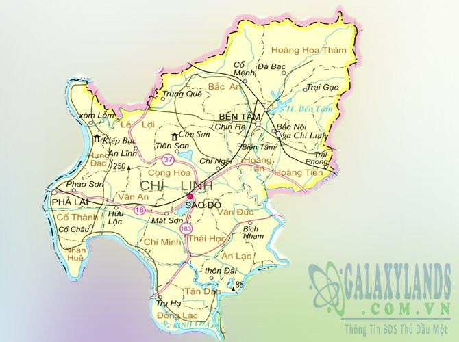 Bản đồ huyện Chí Linh