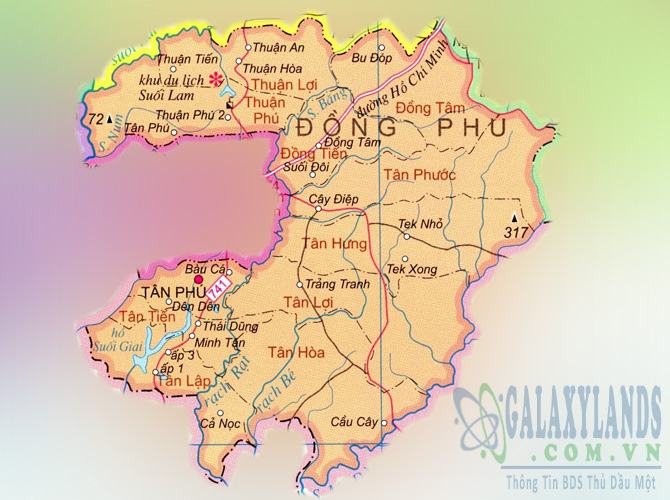 Bản đồ huyện Đồng Phú tỉnh Bình Phước