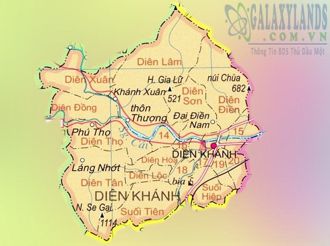 Bản đồ huyện Diên Khánh tỉnh Khánh Hòa