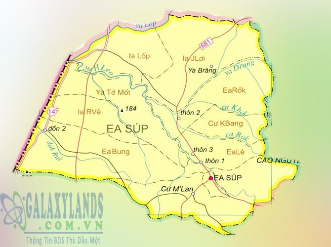 Bản đồ huyện Ea Súp tỉnh Đắk Lắk
