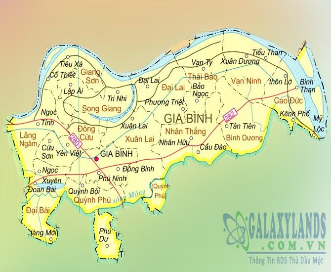 Bản đồ huyện Gia Bình