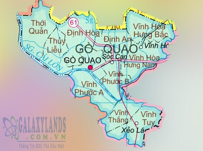 Bản đồ huyện Gò Quao tỉnh Kiên Giang
