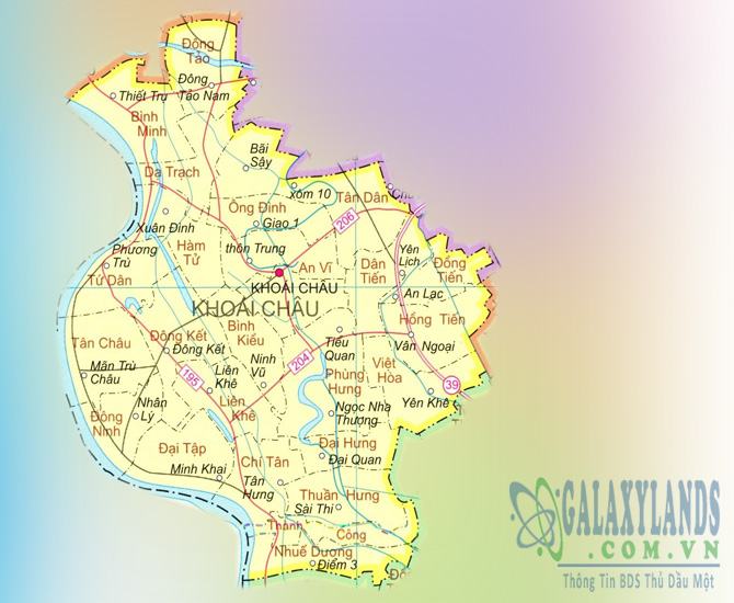 Bản đồ huyện Khoái Châu tỉnh Hưng Yên