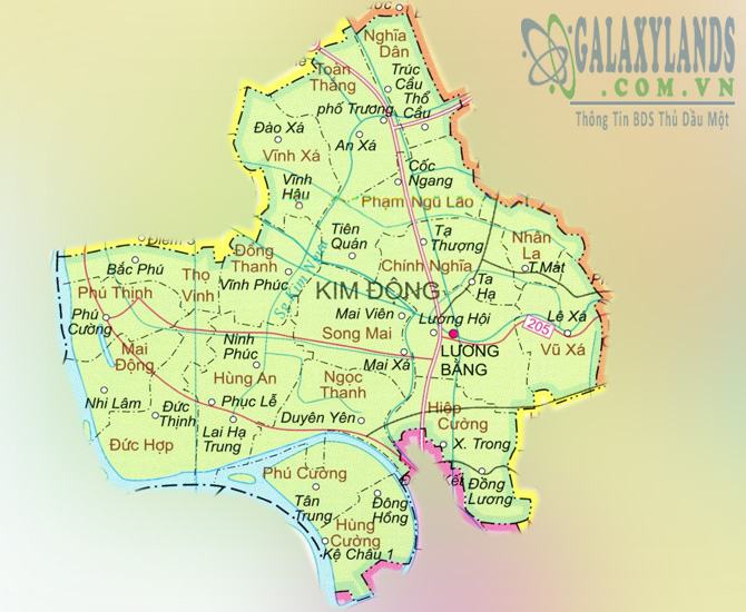 Bản đồ huyện Kim Động tỉnh Hưng Yên