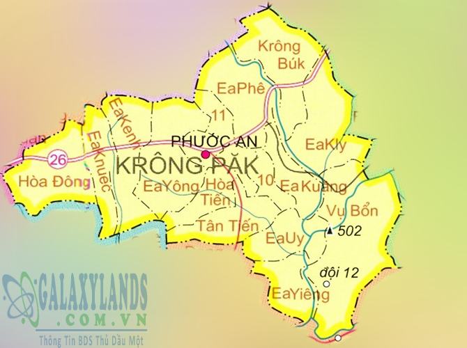Bản đồ huyện Krông Păk tỉnh Đắk Lắk