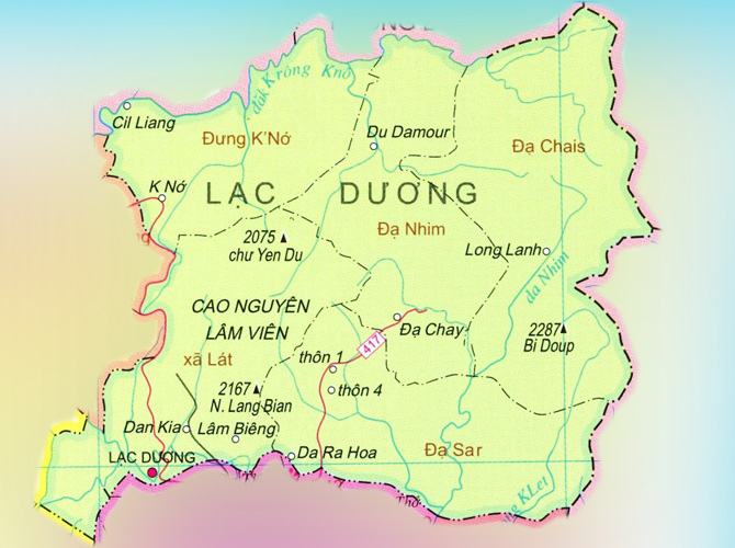 Bản đồ huyện Lạc Dương tỉnh Lâm Đồng