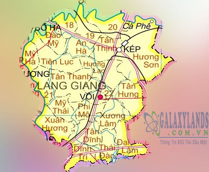 Bản đồ huyện Lang Giang tỉnh Bắc Giang