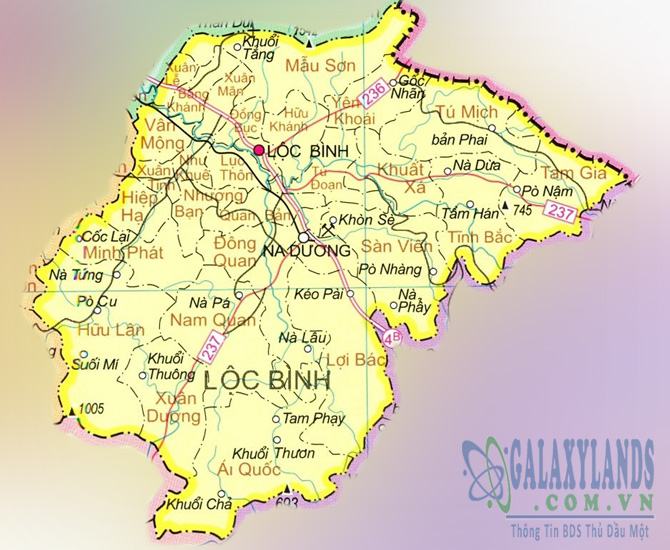 Bản đồ huyện Lộc Bình tỉnh Lạng Sơn