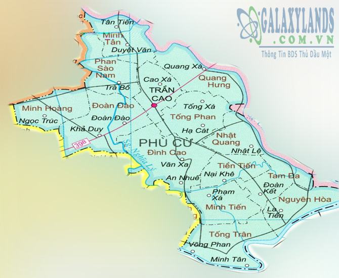 Bản đồ huyện Phù Cừ tỉnh Hưng Yên