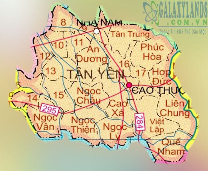 Bản đồ huyện Tân Yên tỉnh Bắc Giang